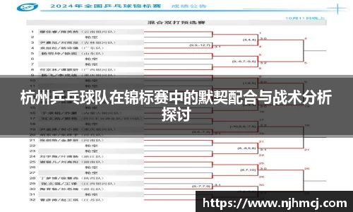 杭州乒乓球队在锦标赛中的默契配合与战术分析探讨